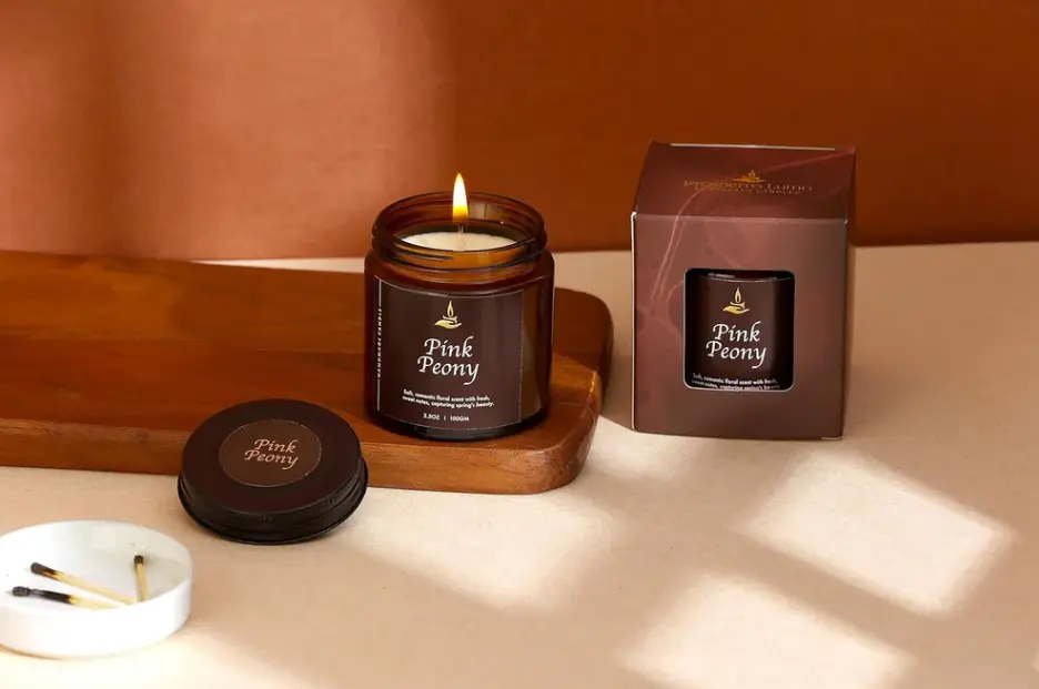 Premium Soy Wax Scented Jar Candle – 100g, Long-Lasting Floral Aroma, Gift-Ready Packaging | Home Decoration (Pink Peony)