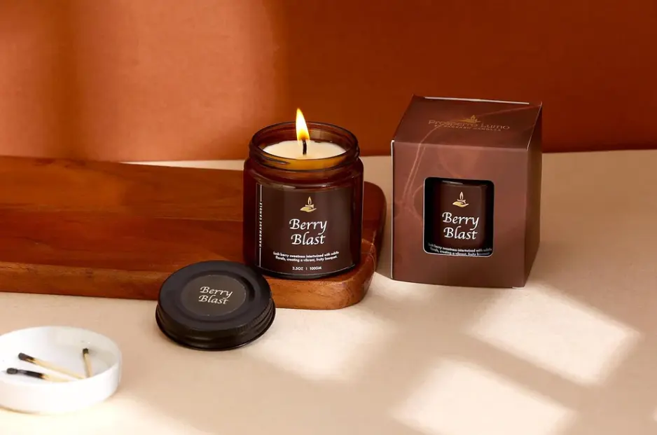 Premium Soy Wax Scented Jar Candle – 100g, Long-Lasting Floral Aroma, Gift-Ready Packaging | Home Decoration (Berry Blast)