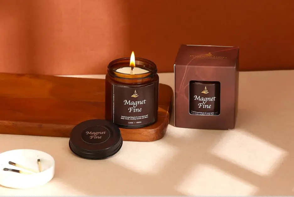 Premium Soy Wax Scented Jar Candle – 100g, Long-Lasting Floral Aroma, Gift-Ready Packaging | Home Decoration (Magnet FINE)