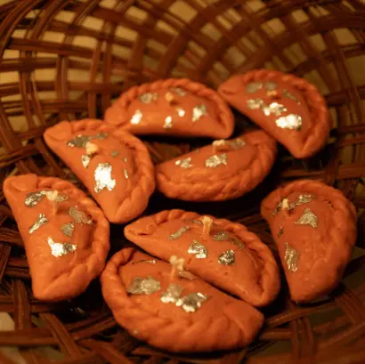 Gujiya Shaped Premium Candle Made by Paraffin Wax || Home Decor || Set of 4