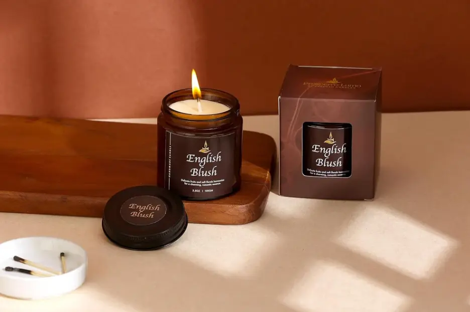 Premium Soy Wax Scented Jar Candle – 100g, Long-Lasting Floral Aroma, Gift-Ready Packaging | Home Decoration (English Blush)